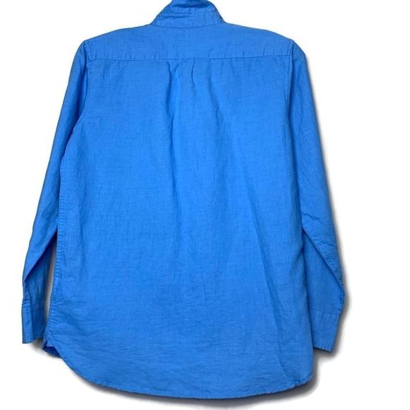 Gap Kids Blue Linen Button Down Dress Shirt Sz XXL Youth - Picture 9 of 11